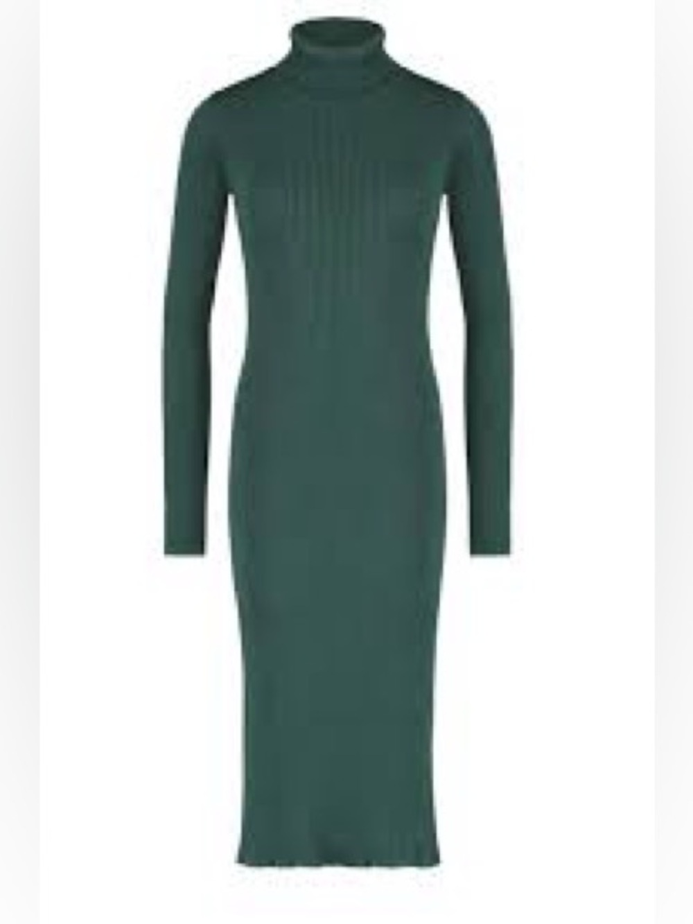 Joe Fresh Ribbed Long Sleeve Midi Dress in Dark Green